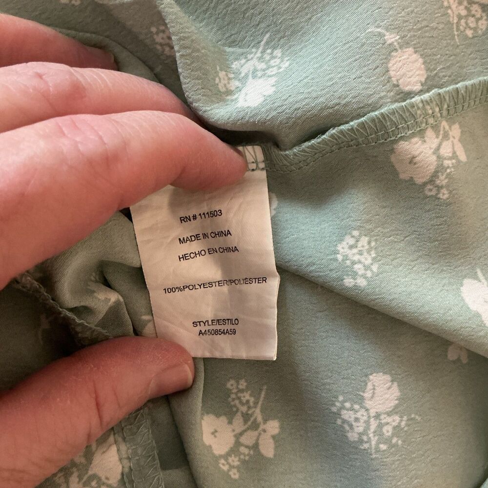 ❤️ As U Wish Women Green floral Dress smocked long sleeve mini Size Small - Picture 10 of 10